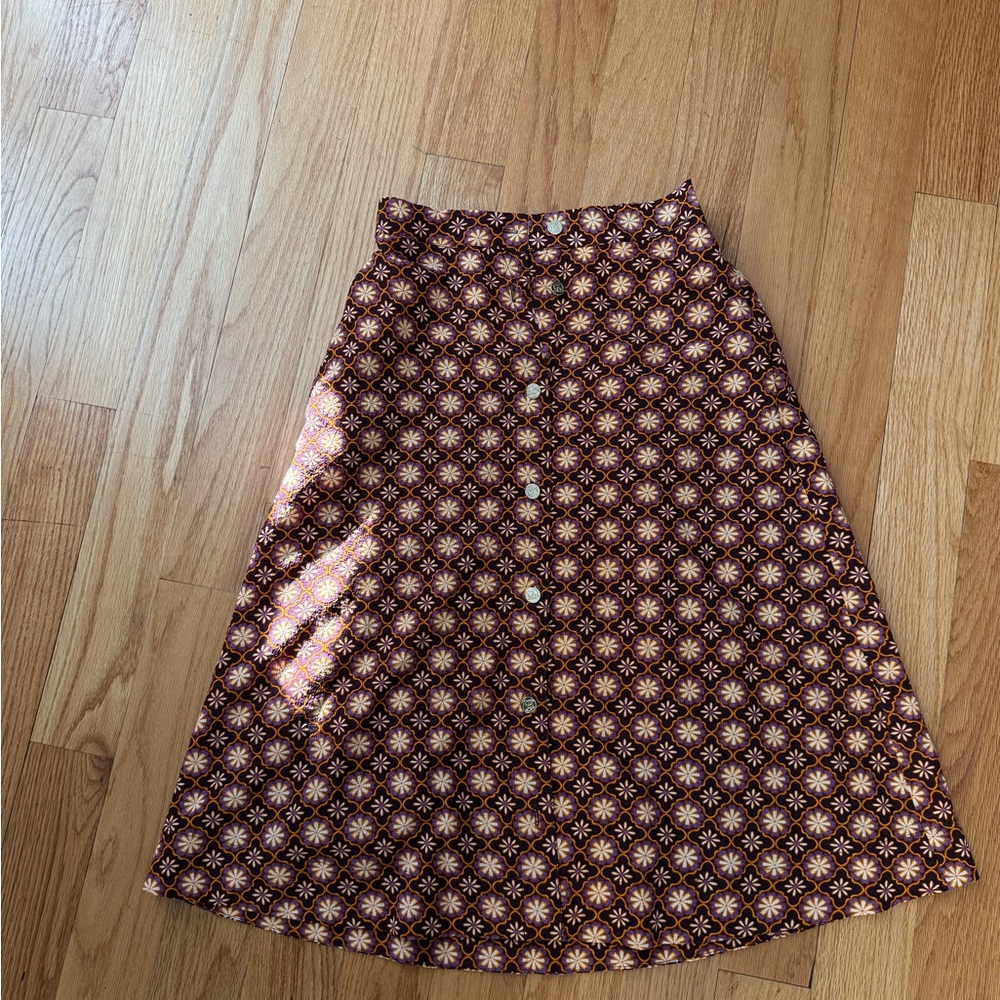 Floral Button-Down A-Line Skirt